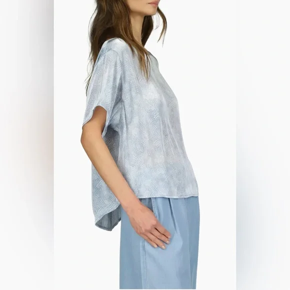 Michael Kors Petite Petal-Print Short-Sleeve Top - Picture 3 of 10